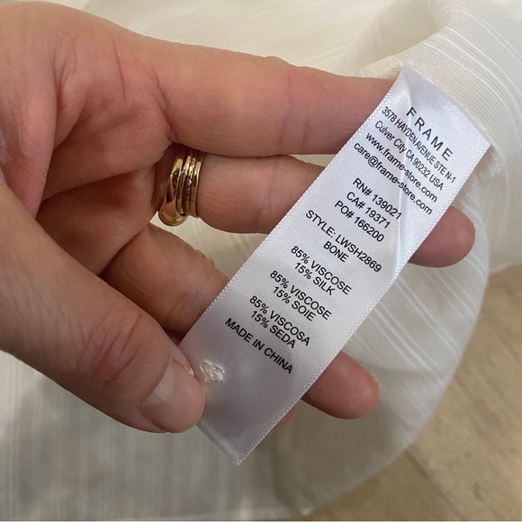 Frame Denim silk blend Gillian blouse in Bone size Large - Picture 6 of 12